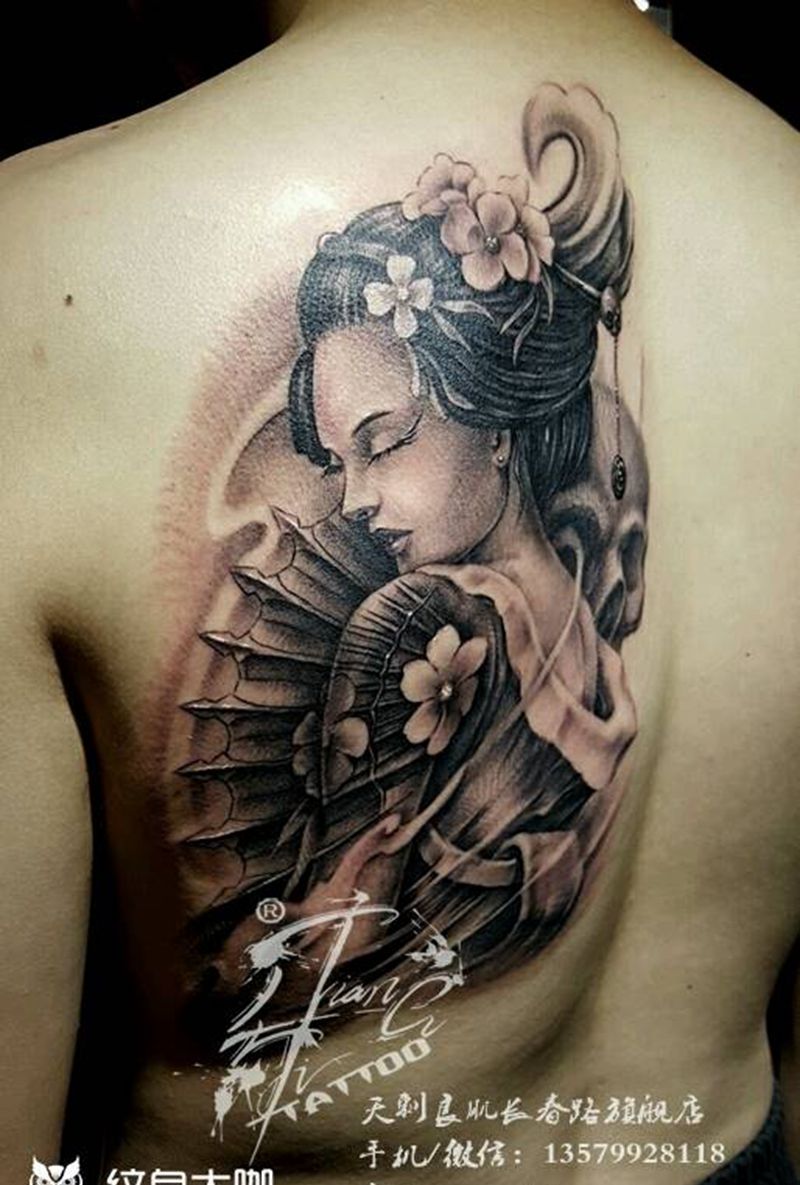 艺妓美女纹身纹身图片