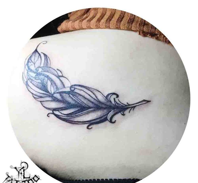 【早期作品】羽毛纹身图片