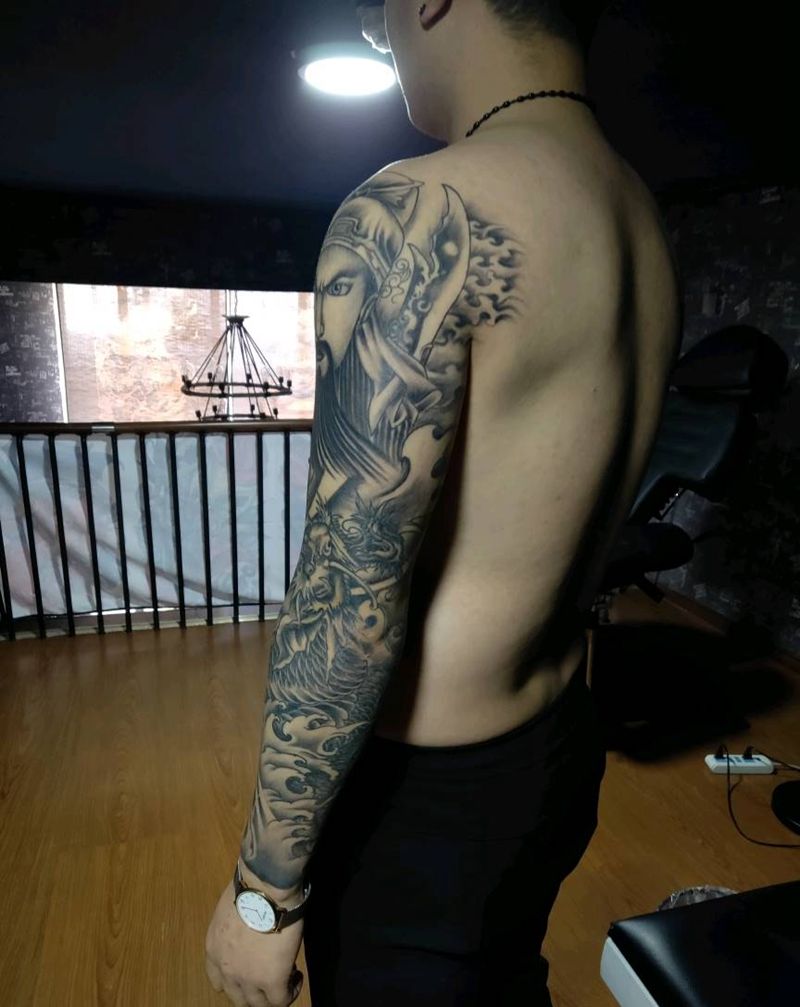 关公/龙纹身图片