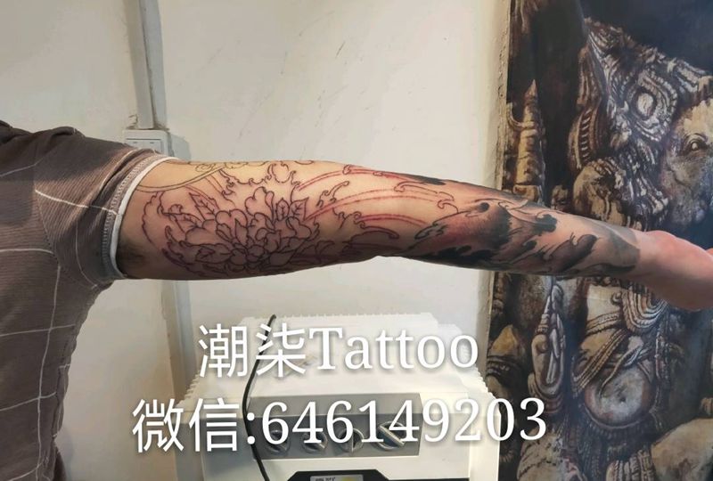 花臂衔接还差一次纹身图片