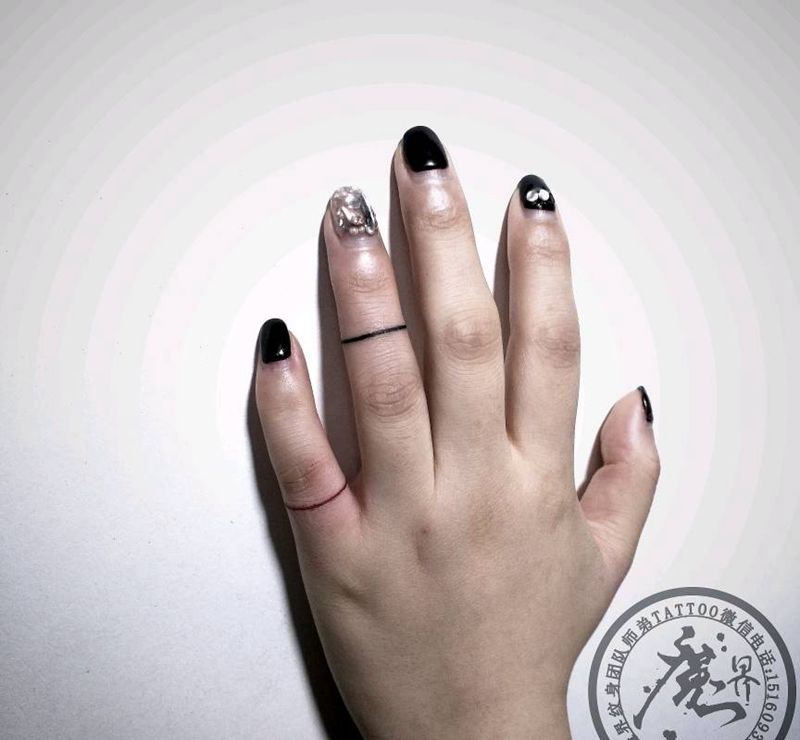 指环纹身图片_手部图腾纹身图案