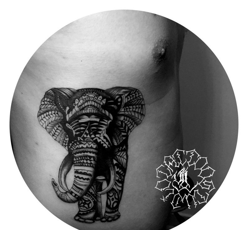 大象图腾纹身图片_成品动物图腾纹身图案