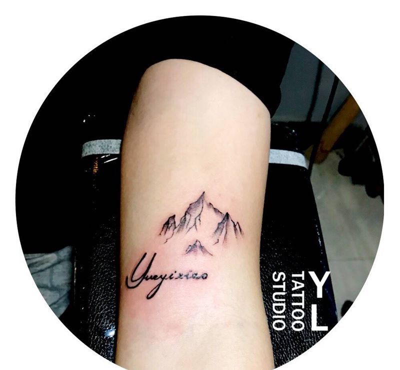 山纹身图片_成品清新纹身图案