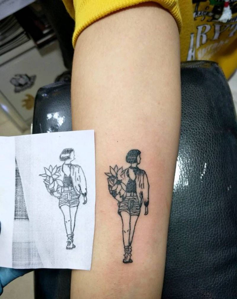 小清新纹身图片_手臂欧美人物成品纹身图案