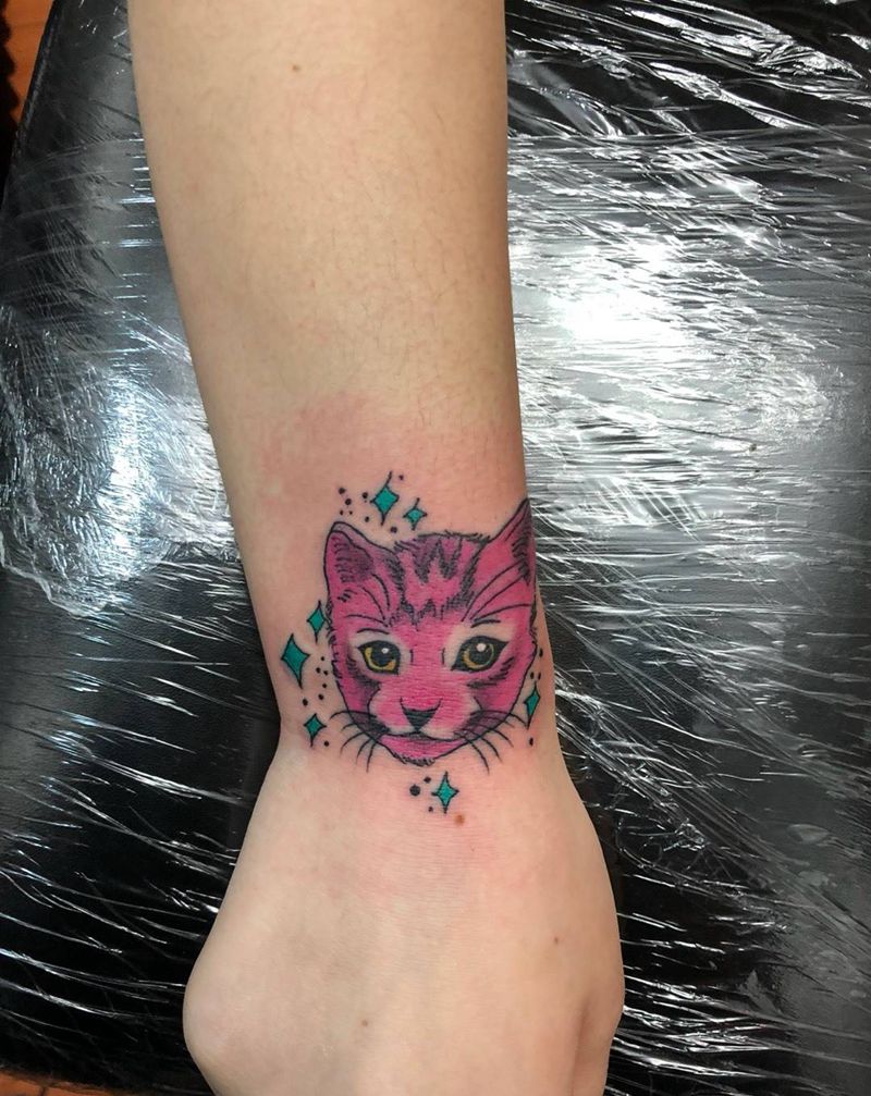 彩色小猫纹身图片