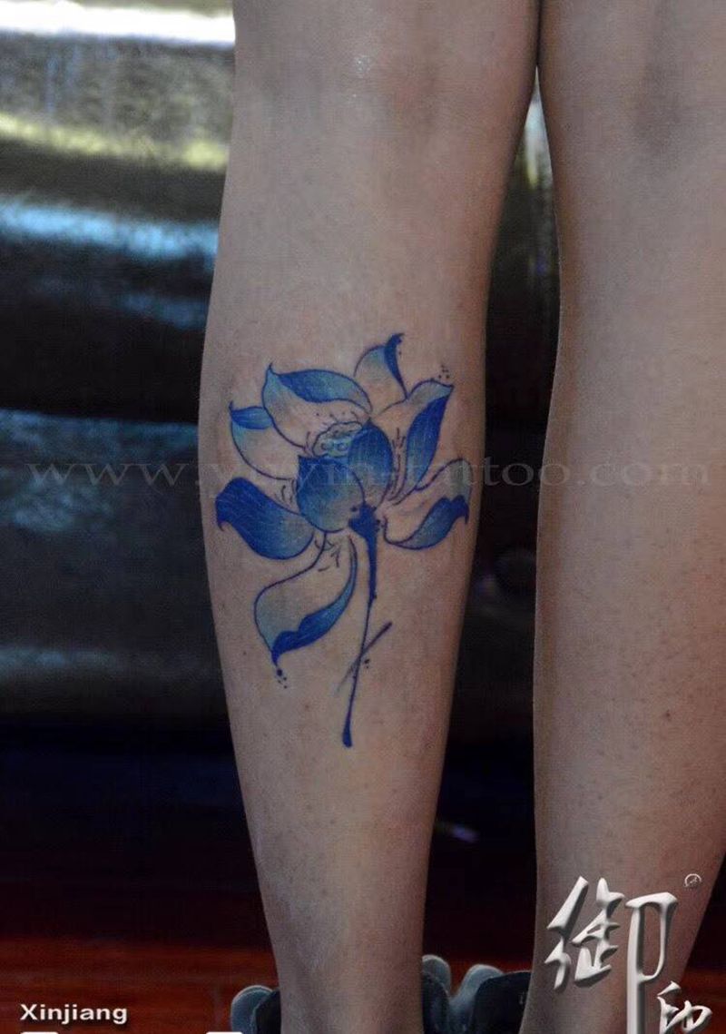 腿部遮盖纹身图片