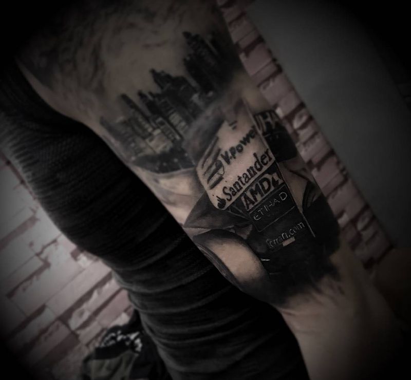 写实画壁未完成纹身图片