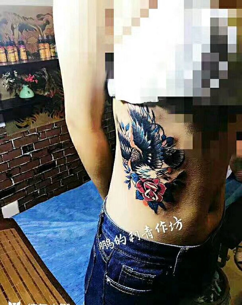 old  老鹰遮盖纹身图片