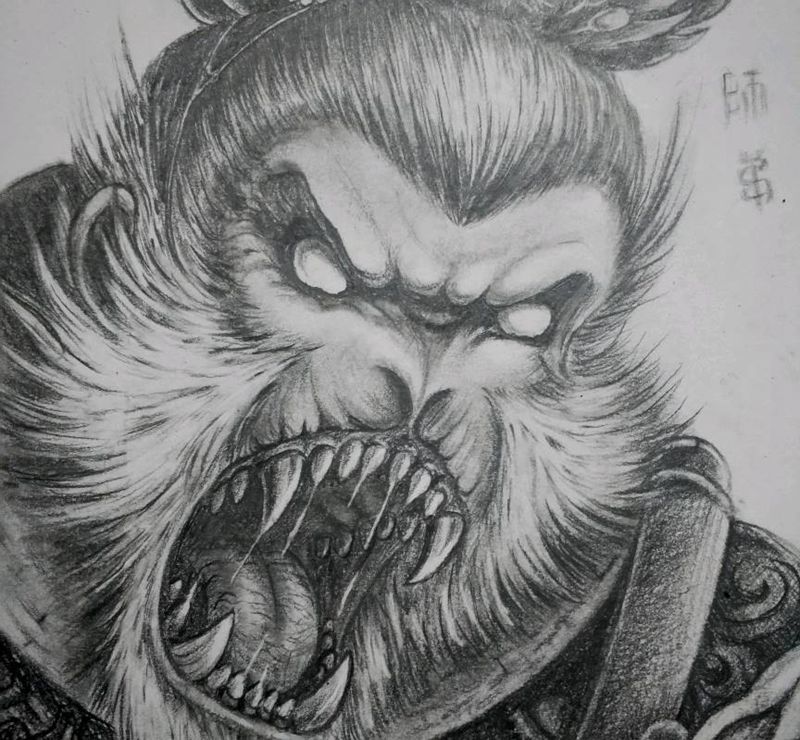 大圣（悟空）纹身图片_新传统猴纹身图案