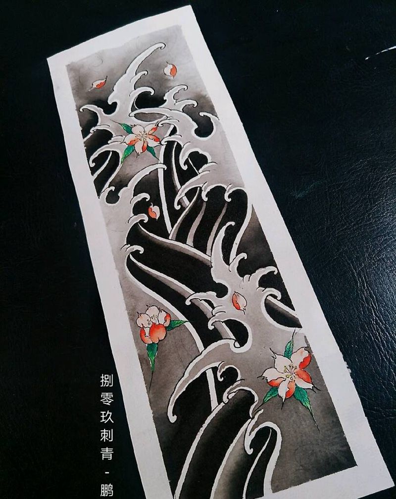 《浪》纹身图片_新传统纹身图案