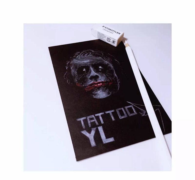 Joker纹身图片_插画手稿纹身图案