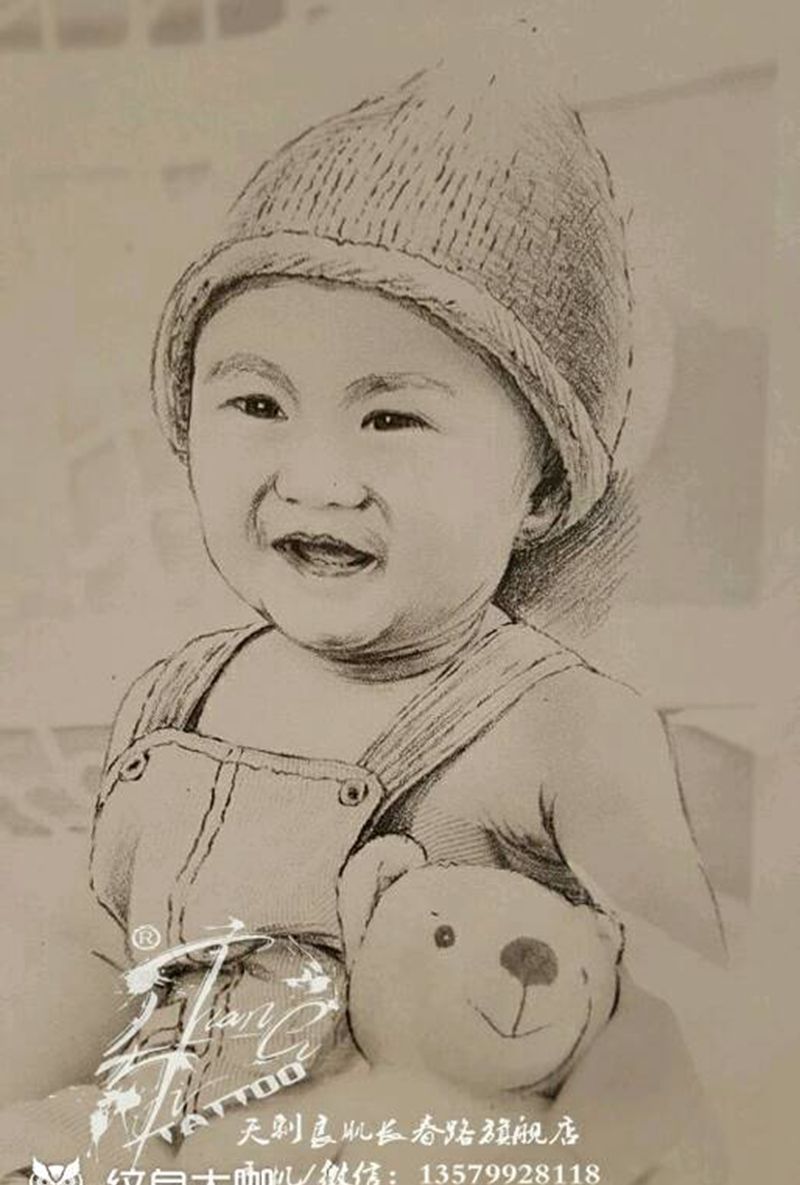 孩子宝宝肖像纹身作品纹身图片