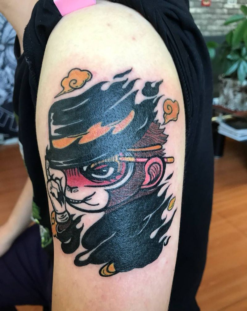 卡通猴纹身图片