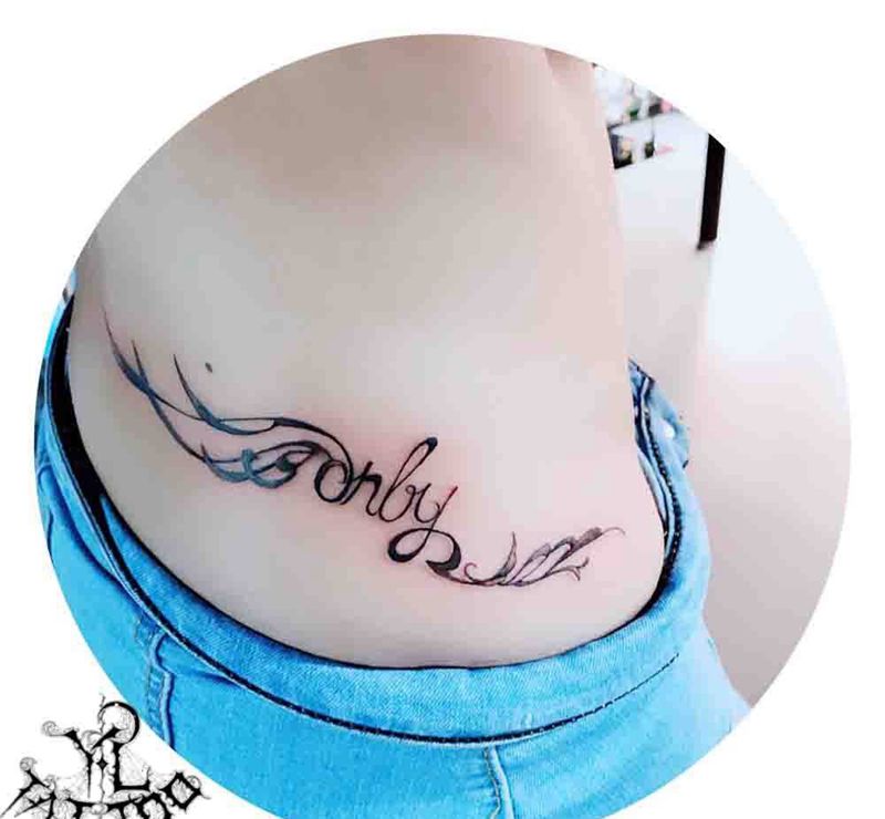 only纹身图片_成品腰部欧美图腾字符纹身图案