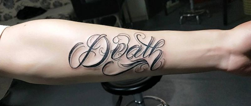 奇卡诺花体字纹身图片