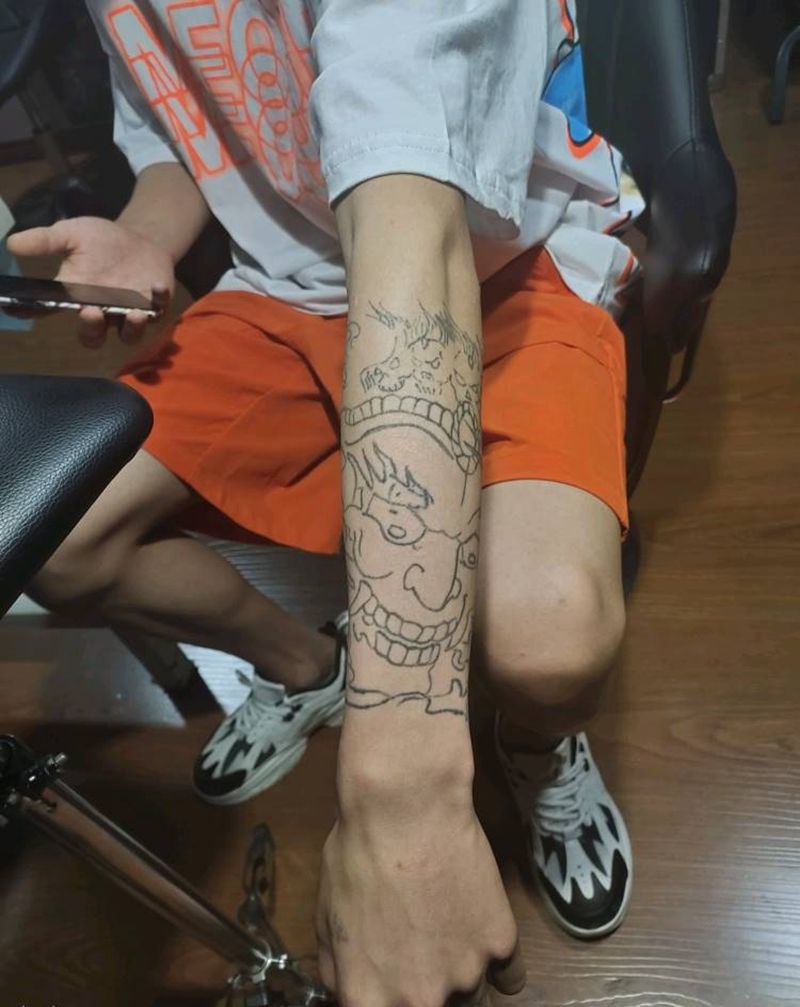 嘎巴拉修改！纹身图片_手臂新传统纹身图案