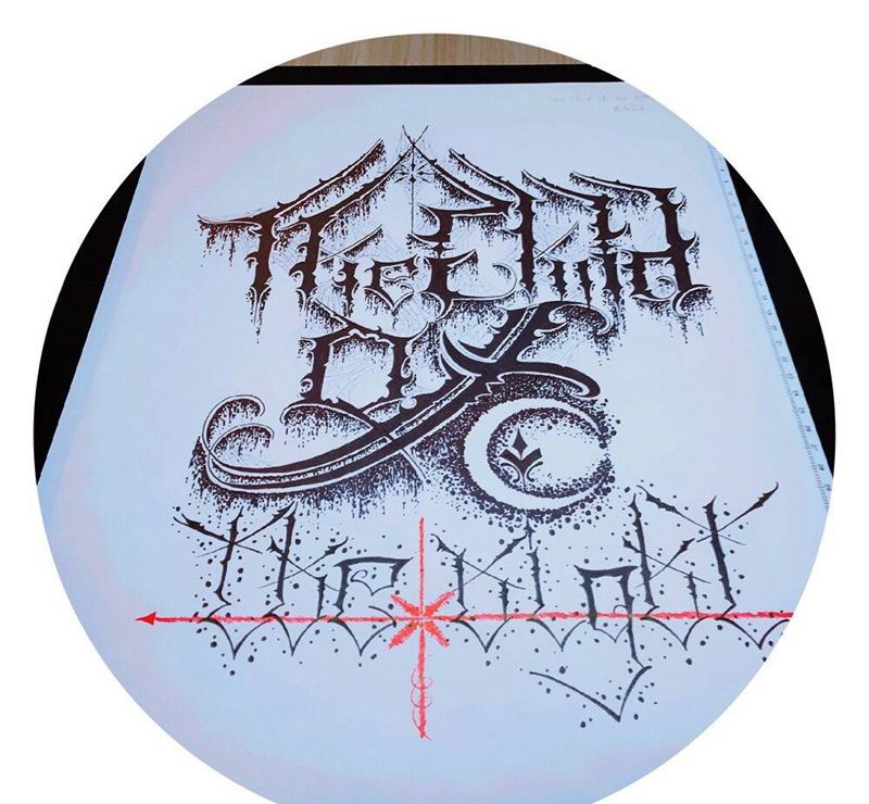 chicano花体纹身图片_手稿字符原创纹身图案