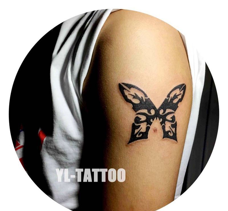 蝴蝶图腾纹身图片_图腾欧美成品手臂纹身图案