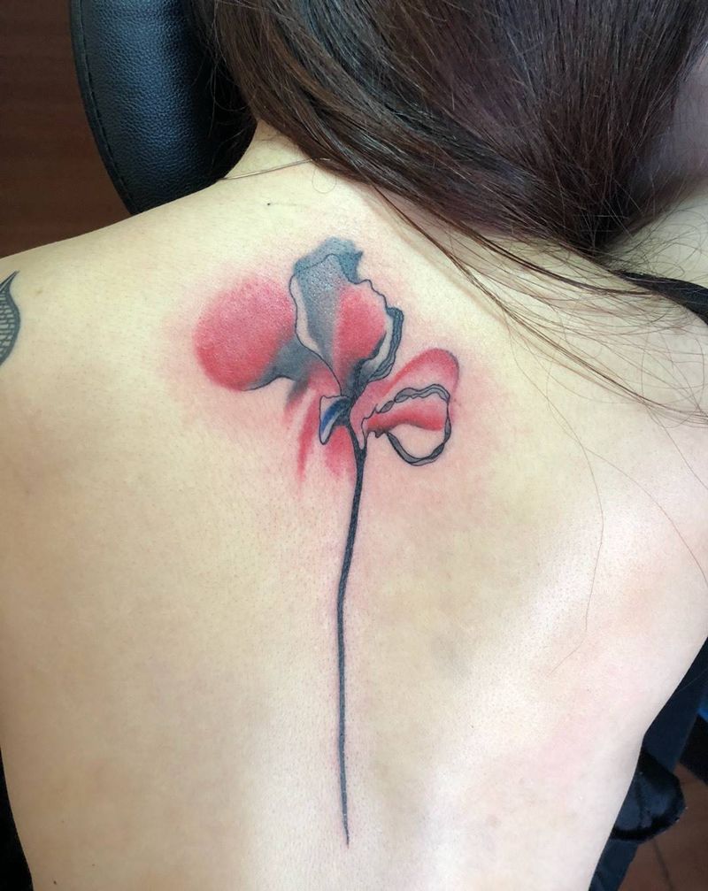 水彩 花纹身图片