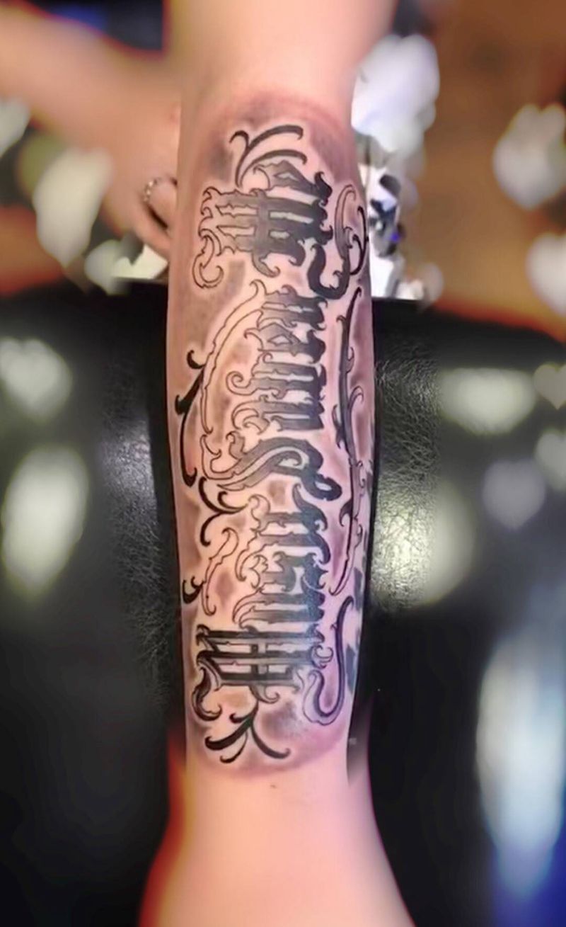 花体字纹身图片