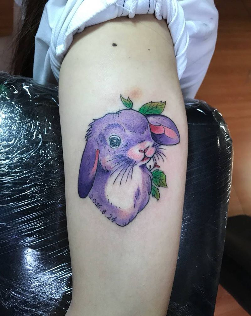 萌兔纹身图片