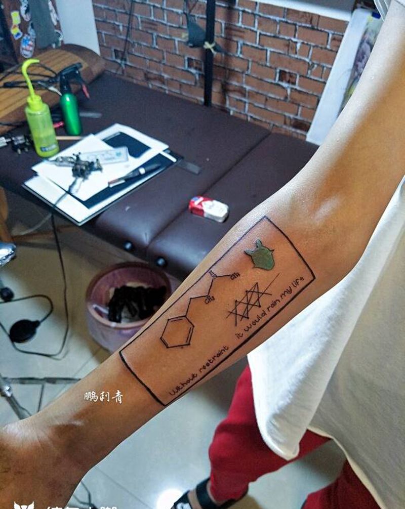 公式纹身图片_几何字符原创纹身图案