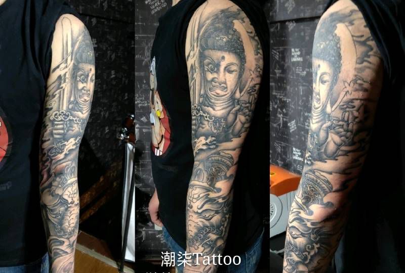 花臂不动明王/象神纹身图片