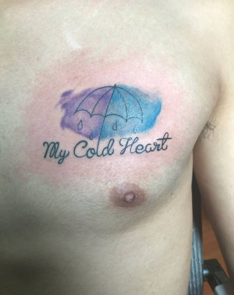 原创水彩雨伞纹身图片