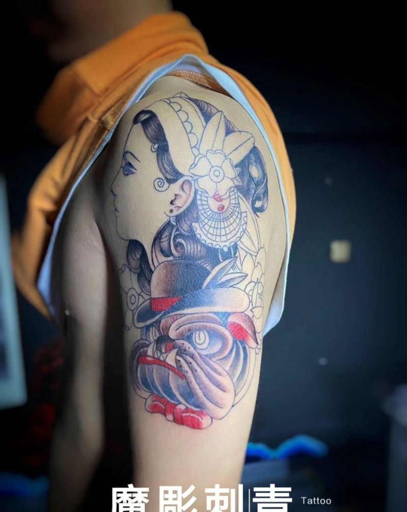 特价纹身纹身图片_肩部手臂Old SchoolNew School彩色纹身图案