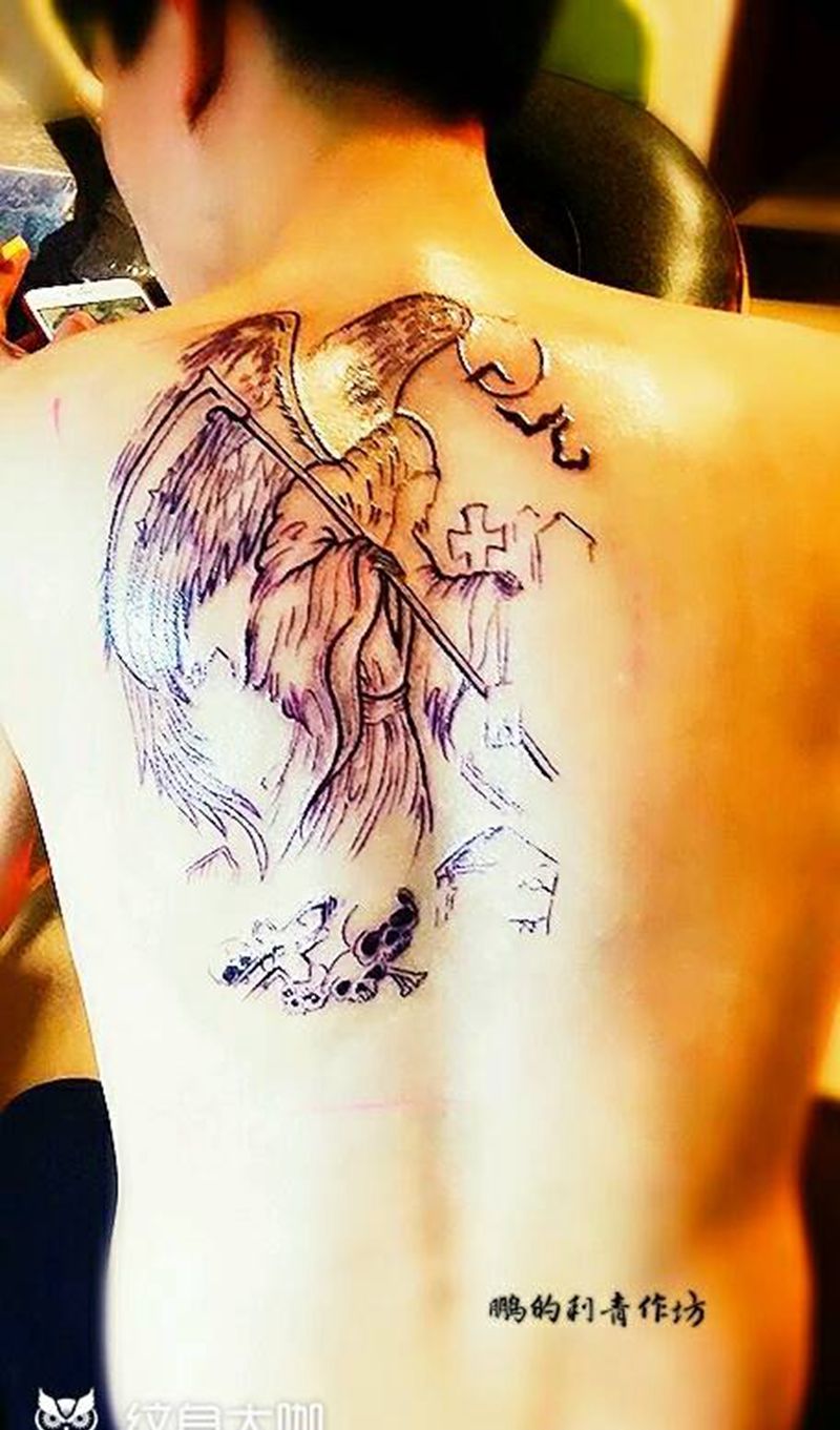 死神镰刀纹身图片