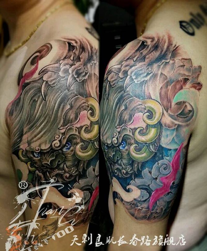 唐狮纹身图片纹身图片