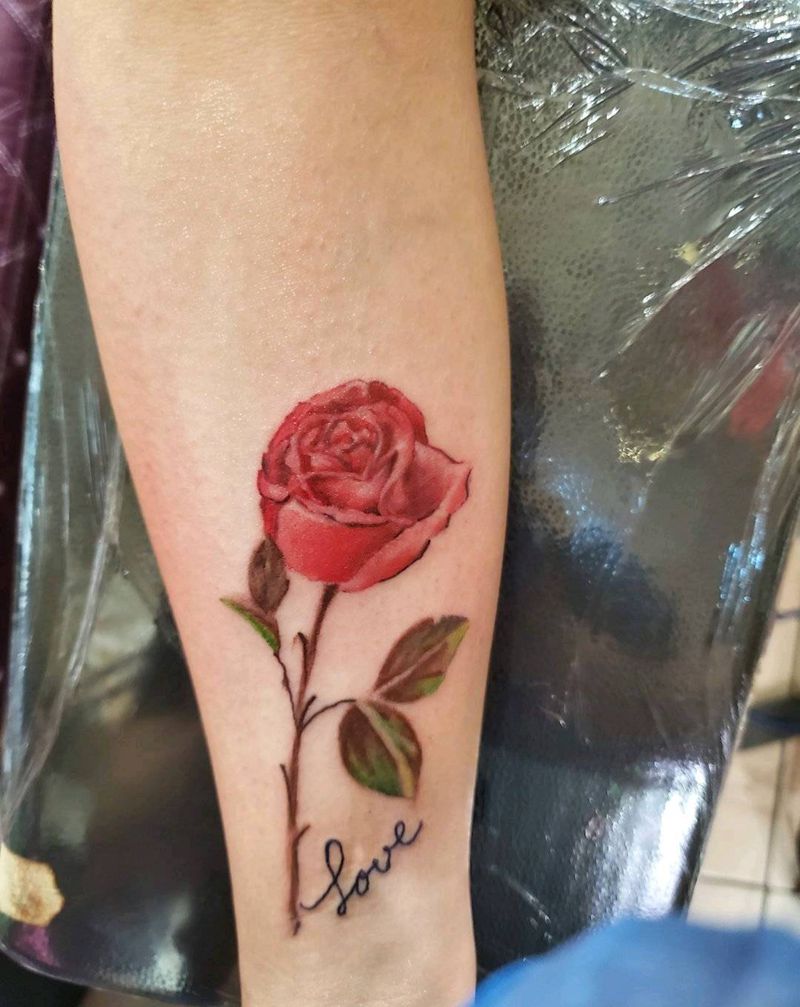 玫瑰纹身图片_手臂纹身图案