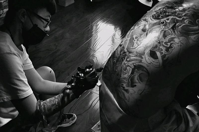 精修满背大黑天纹身图片_背部传统人物鬼神遮盖成品插画纹身图案