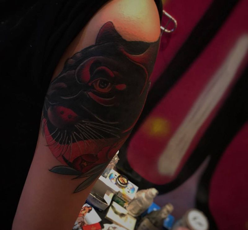 豹 遮盖纹身图片