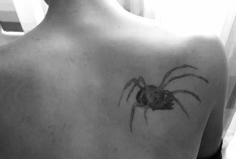 遮盖纹身图片_鬼神动物成品背部肩部写实清新纹身图案