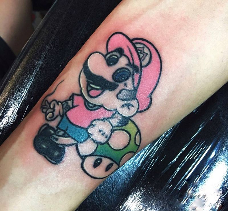 马里奥纹身图片_成品原创清新手臂纹身图案