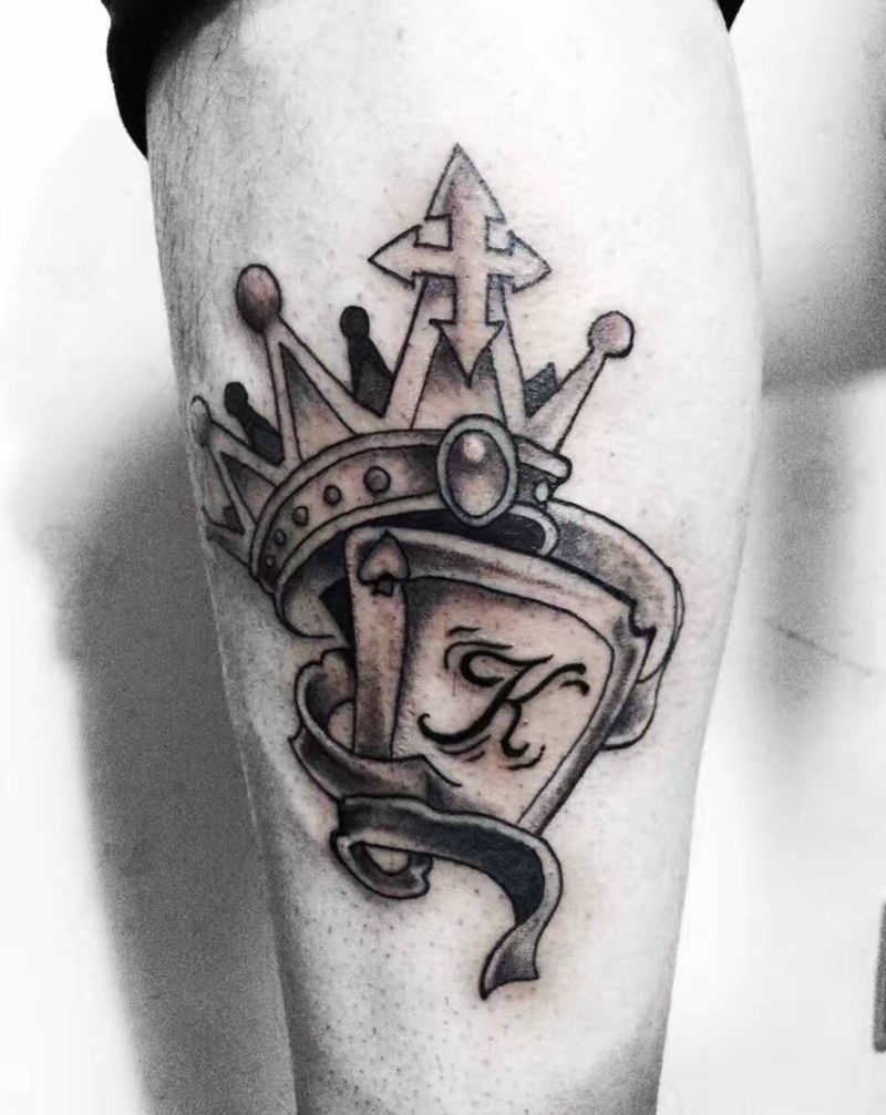 School纹身图片_成品腿部欧美传统静物原创纹身图案