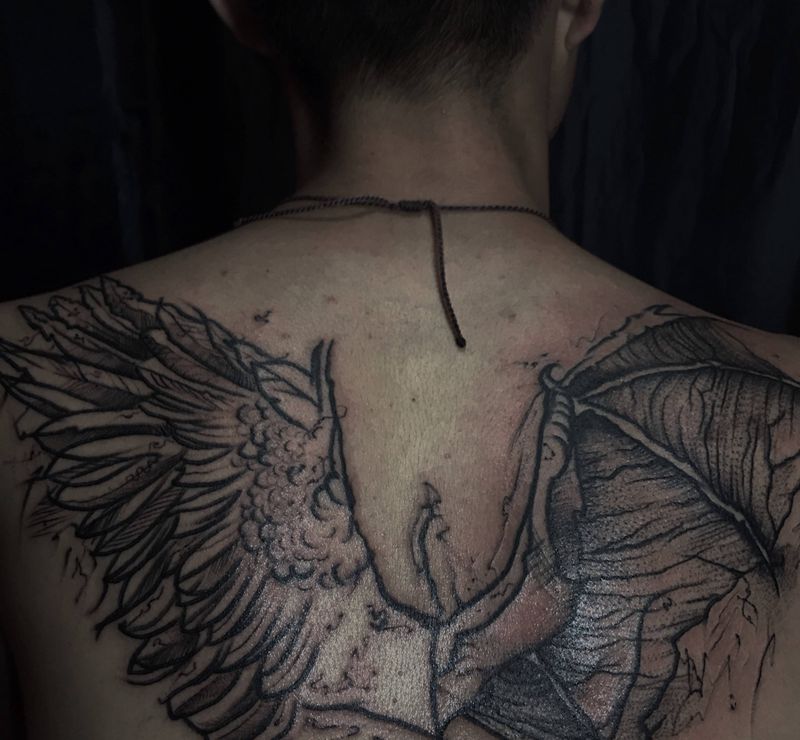 天使与恶魔纹身图片