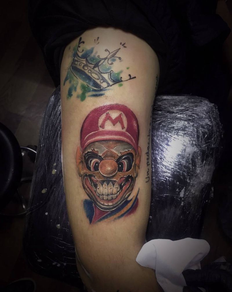 噩梦版马里奥纹身图片