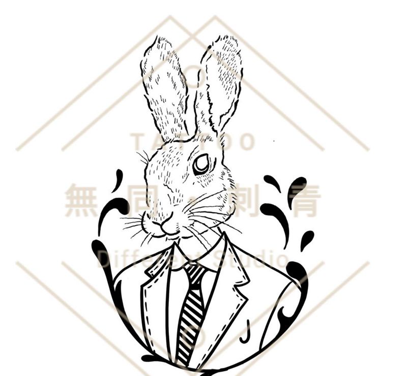 兔兔可真好吃纹身图片_手臂纹身图案