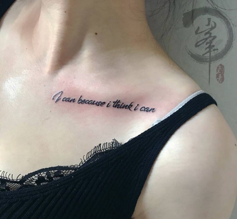 锁骨英文纹身图片