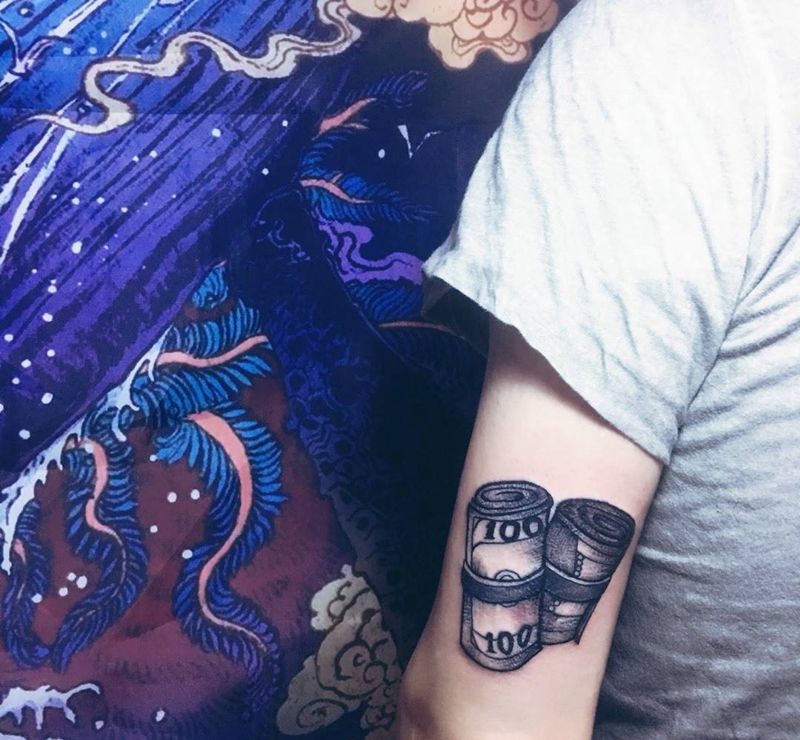 #school纹身图片_成品手臂欧美传统静物纹身图案