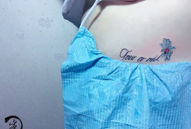 Flower纹身图片_情侣原创字符成品腹部腰部清新传统国画植物纹身图案