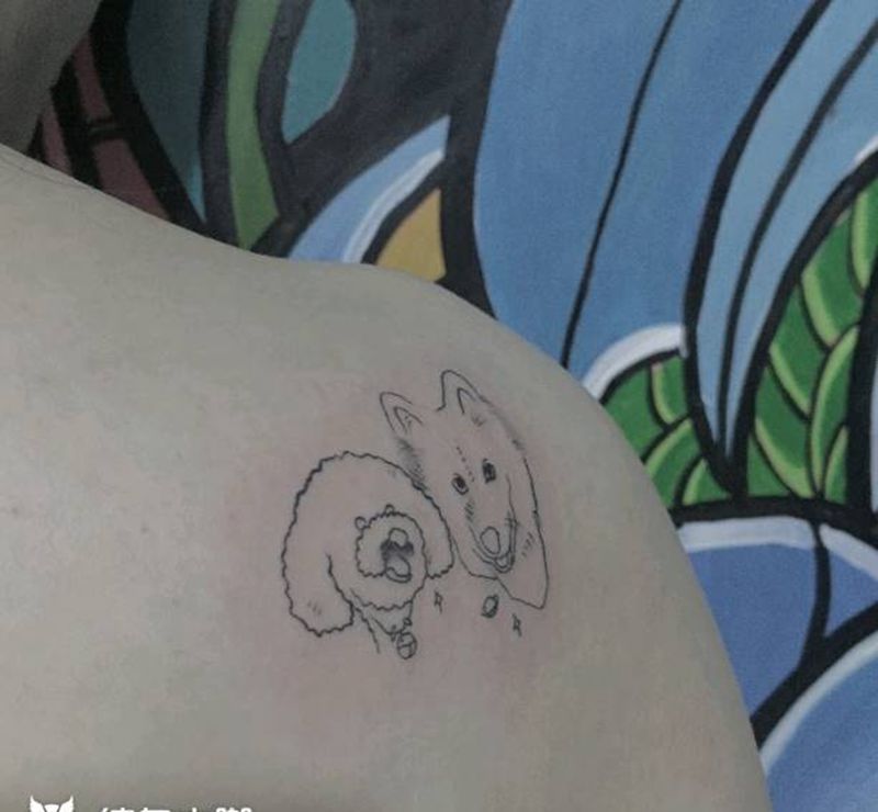 简笔画狗狗纹身图片