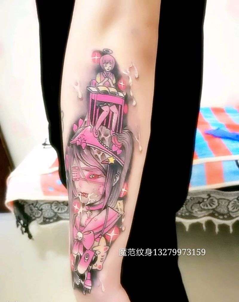 动漫纹身图片_手臂欧美人物个性漫画动漫成品纹身图案