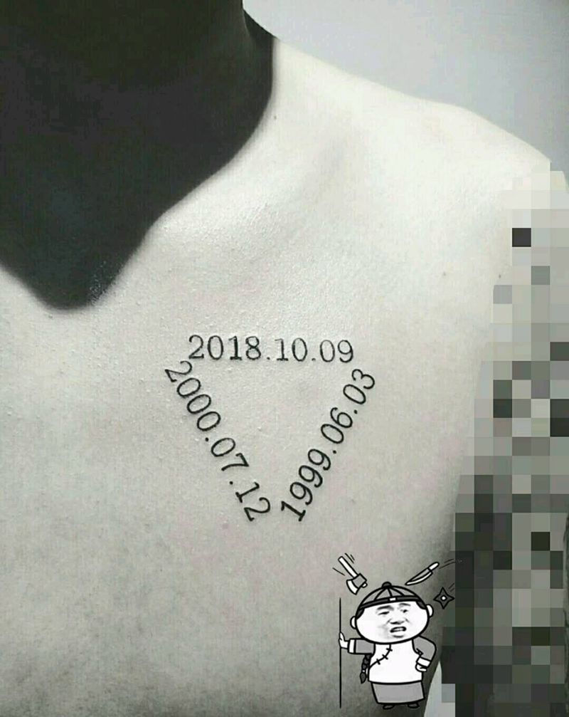 生日纹身图片_胸部纹身图案