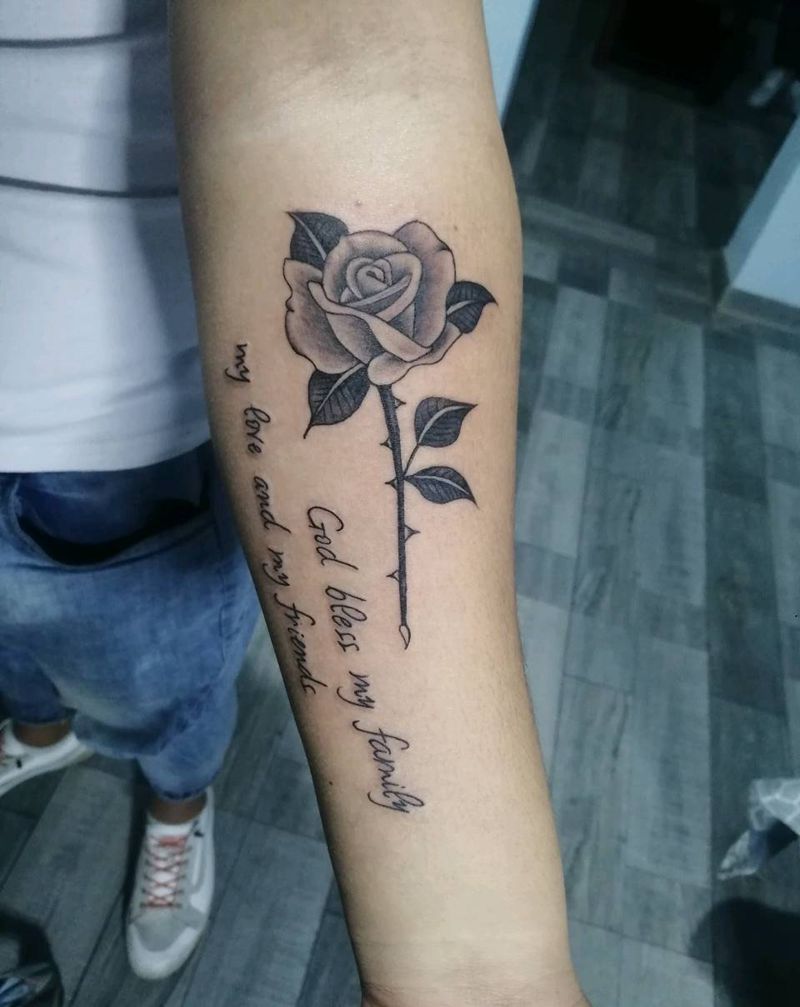 玫瑰纹身图片_手臂纹身图案