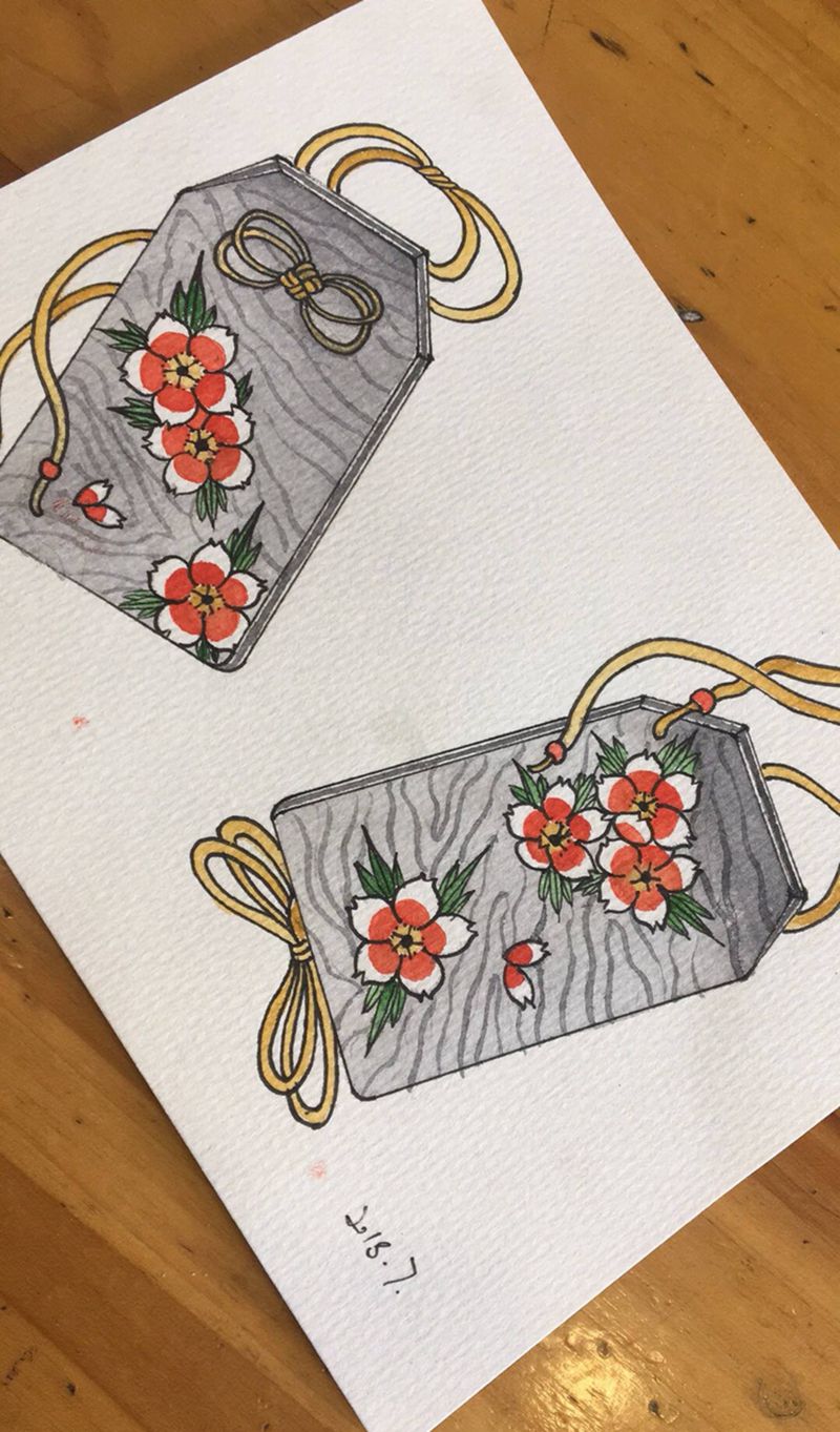 木牌纹身图片_手稿纹身图案