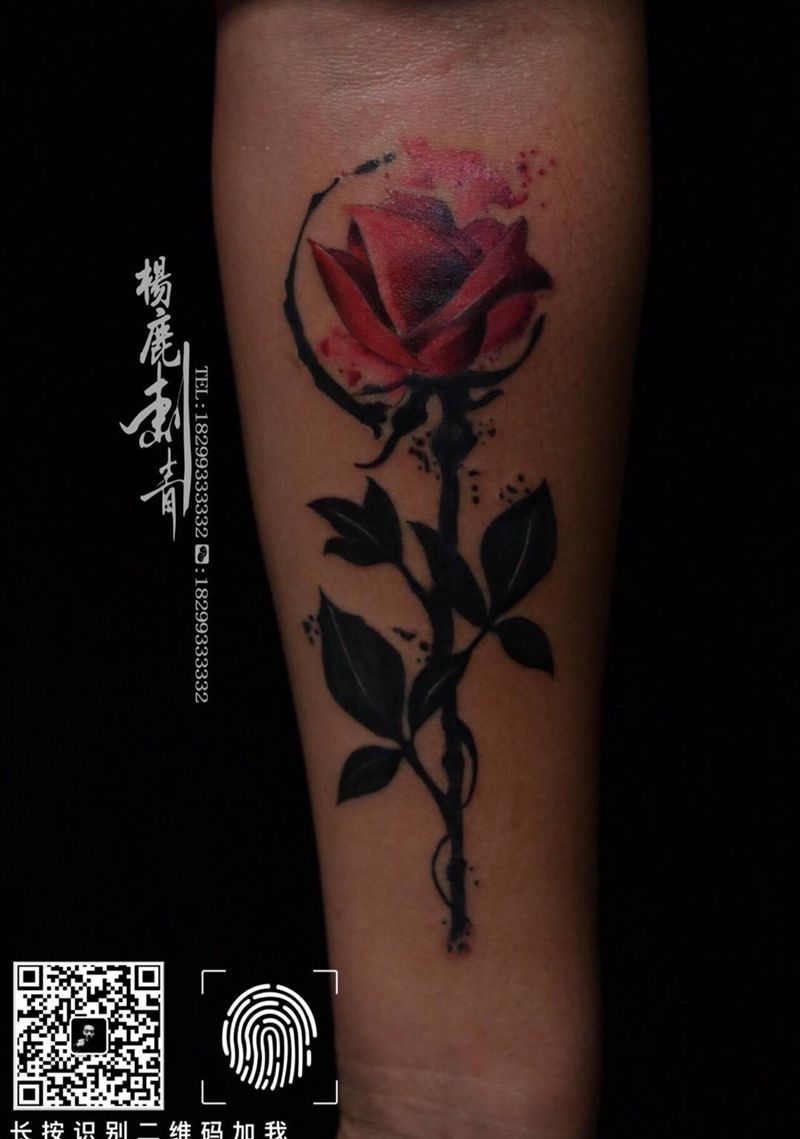 玫瑰fa纹身图片