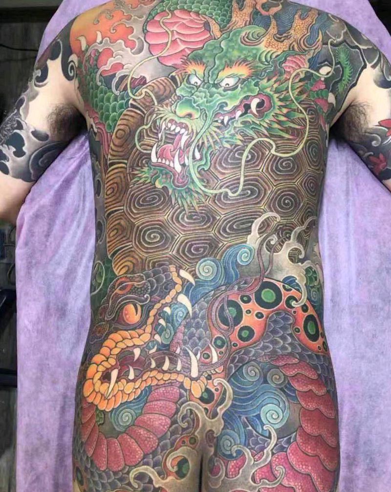 玄武纹身图片_老传统纹身图案